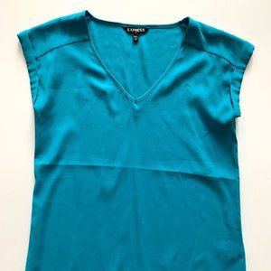 Express Satin V-Neck Shirt